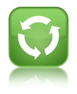 Refresh icon special soft green square button Illustrazione stock