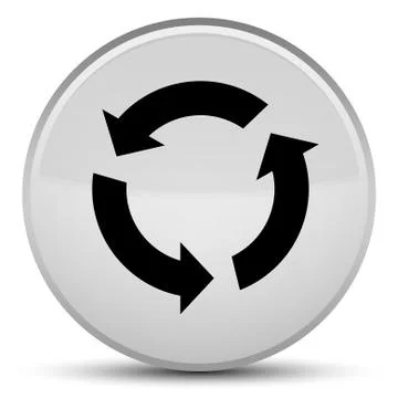 Refresh icon special white round button Stock Illustration