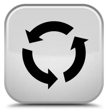 Refresh icon special white square button Stock Illustration