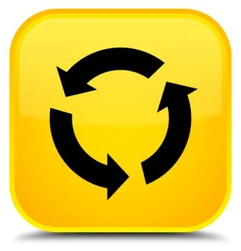Refresh icon special yellow square button Illustrazione stock