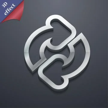 Refresh icon symbol. 3D style. Trendy, modern design with space for your text Stock Illustration