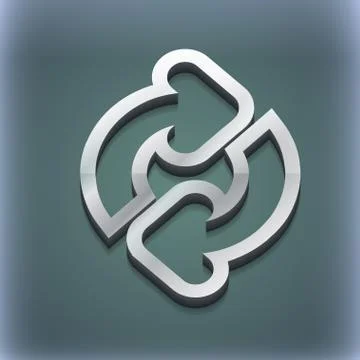 Refresh icon symbol. 3D style. Trendy, modern design with space for your text . Stock Illustration