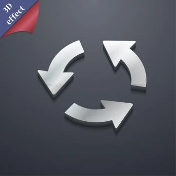 Refresh icon symbol. 3D style. Trendy, modern design with space for your text . Stock Illustration