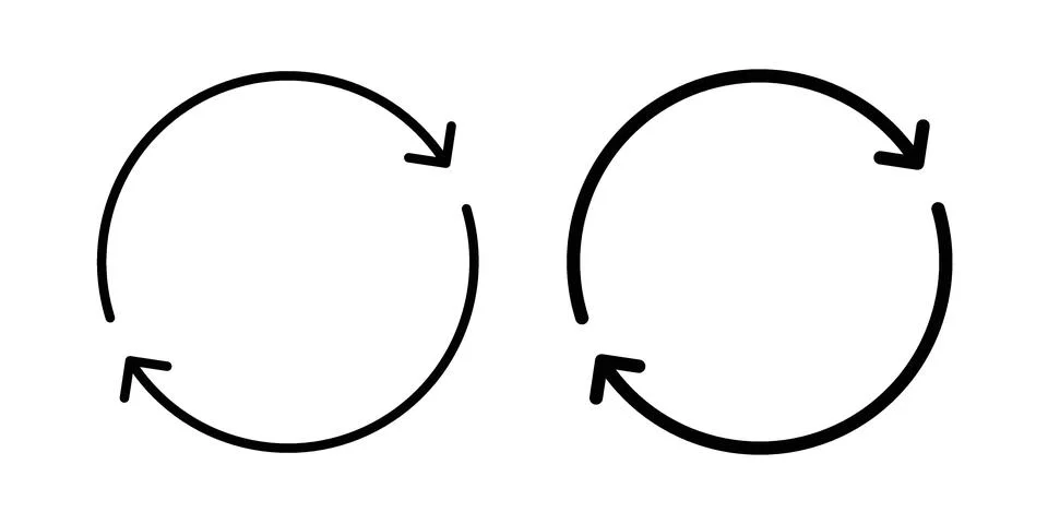 Refresh icon symbol  illustration bundle in black colour Ilustração Stock