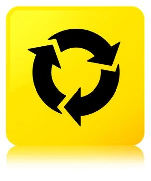 Refresh icon yellow square button Illustrazione stock