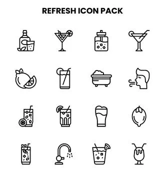 Refresh Line Graphics Icons Pack Stock Illustration
