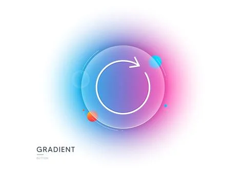 Refresh line icon. Rotation arrow sign. Gradient blur button. Vector Illustrazione stock