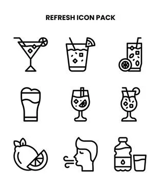 Refresh Line Icons Pack Illustrazione stock