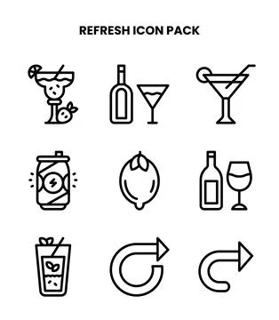 Refresh Line UI Icons Pack Stock Illustration