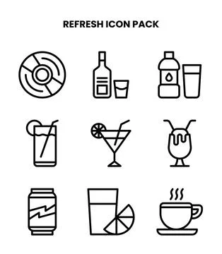 Refresh Line Vector Icons Pack Illustrazione stock