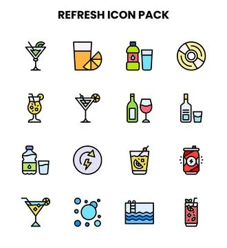 Refresh Lineal Color Icons Pack Stock Illustration