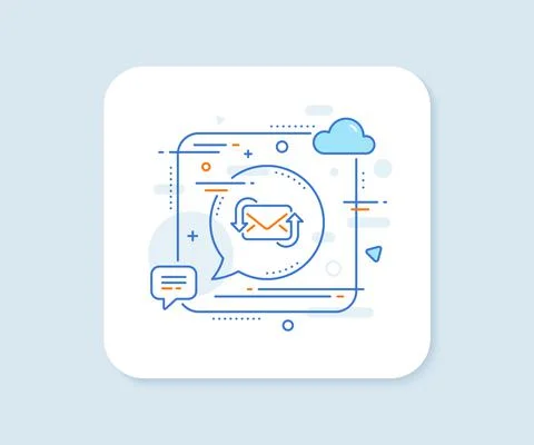 Refresh Mail line icon. New Messages correspondence sign. Vector 스톡 일러스트