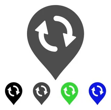 Refresh Map Marker Flat Icon イラスト素材