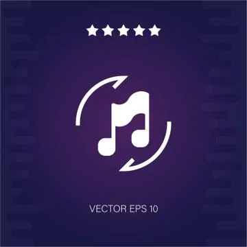 Refresh music vector icon Stock Illustration