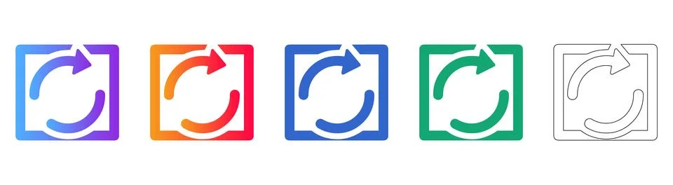 Refresh or Reload Loop Arrow Icon Set Illustrazione stock