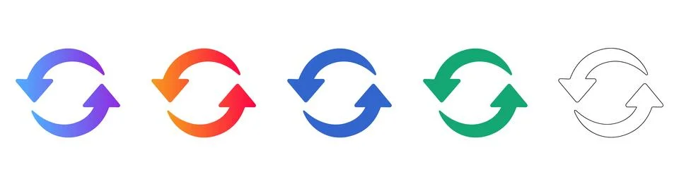 Refresh or Sync Arrows Icon Set Stockillustratie