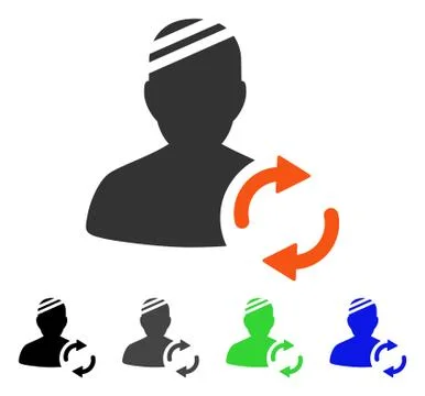 Refresh Patient Flat Icon イラスト素材