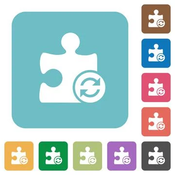 Refresh plugin rounded square flat icons 스톡 일러스트