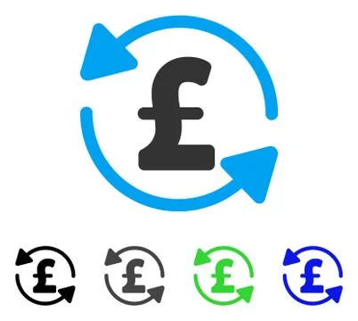 Refresh Pound Balance Flat Icon Illustrazione stock