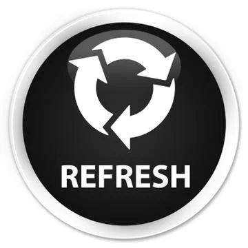 Refresh premium black round button Stock Illustration