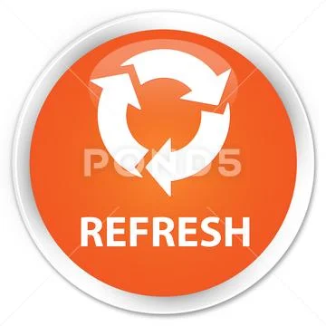 Refresh premium orange round button Illustrazione stock