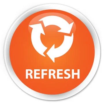 Refresh premium orange round button Stock Illustration