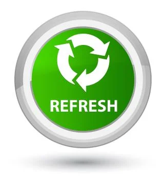 Refresh prime green round button Stock Illustration
