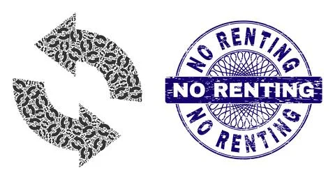 Refresh Recursive Composition of Refresh Items and Scratched No Renting Round Stock Illustration