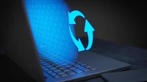 Refresh recycle tech sign concept element connection 3D Render Stock Photos