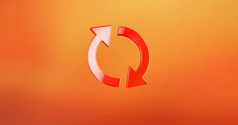 Refresh Red 3d Icon Stock Footage 69984565