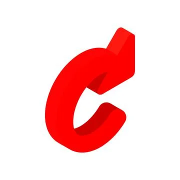 Refresh red arrow isometric 3d icon Stock Illustration