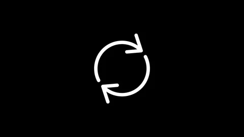 Refresh reload animation icon looping smoothly on a black background.Modern.. 库存影片 340601309