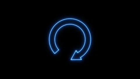 Refresh reload arrow indicators turn dual white looping vector lines on bla.. 库存影片 340998933