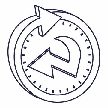 Refresh Reload Icon Line Vector White Background Illustrazione stock