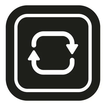 Refresh reload sync loop icon on black background Illustrazione stock