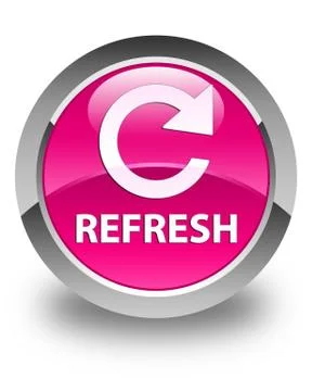 Refresh (rotate arrow icon) glossy pink round button Illustrazione stock