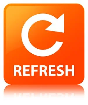 Refresh (rotate arrow icon) orange square button Stock Illustration