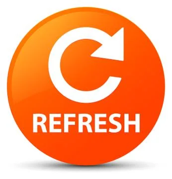 Refresh (rotate arrow icon) orange round button Illustrazione stock