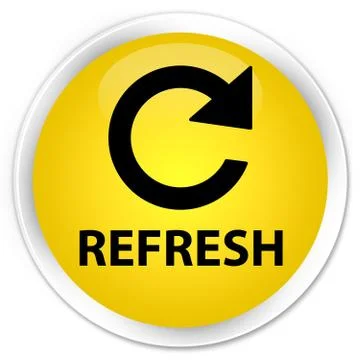 Refresh (rotate arrow icon) premium yellow round button Stock Illustration
