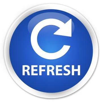 Refresh (rotate arrow icon) premium blue round button Illustrazione stock