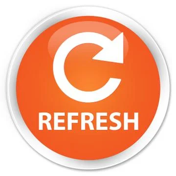Refresh (rotate arrow icon) premium orange round button イラスト素材