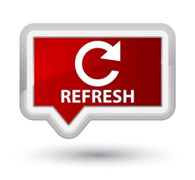 Refresh (rotate arrow icon) prime red banner button Stock Illustration