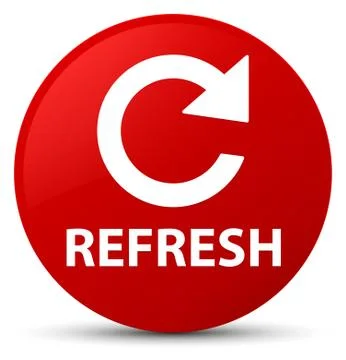 Refresh (rotate arrow icon) red round button Illustrazione stock