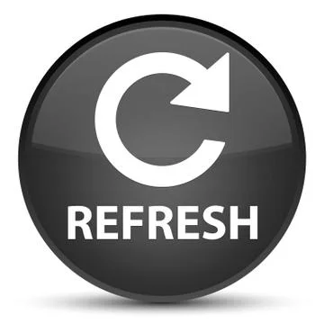 Refresh (rotate arrow icon) special black round button Stock Illustration