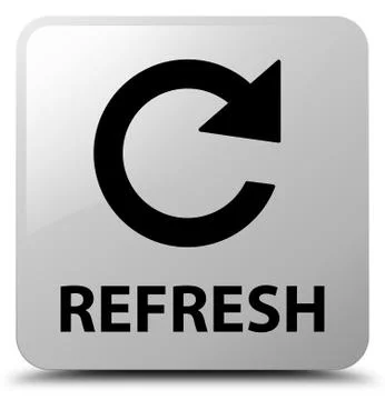 Refresh (rotate arrow icon) white square button Stock Illustration