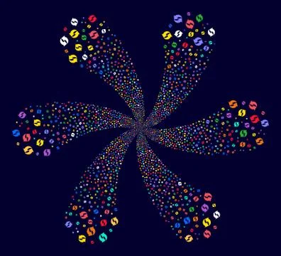 Refresh Rotation Flower Cluster 库存插图