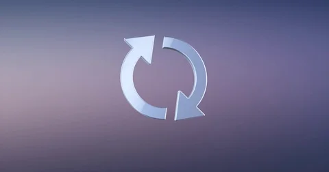 Refresh Silver 3d Icon Video stock 69984240