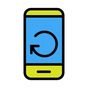 Refresh smartphone icon line isolated on white background. Black flat thin .. 스톡 일러스트