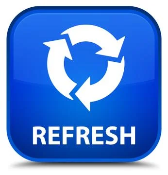 Refresh special blue square button Stock Illustration