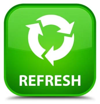 Refresh special green square button Illustrazione stock